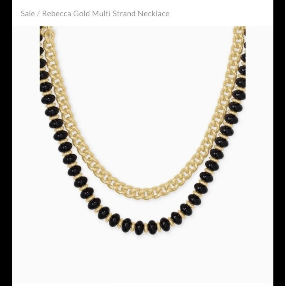Kendra Scott Rebecca Gold and Black Multi Strand Necklace Like New